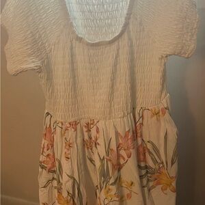 Torrid White and Yellow Floral Dress